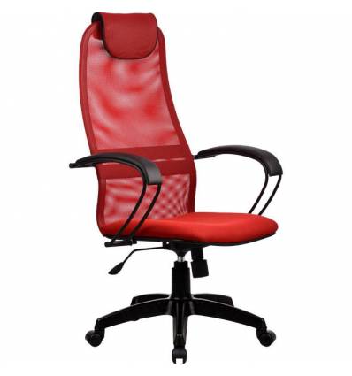Кресло Metta BP-8 PL красный для руководителя, сетка/ткань (Галакси лайт)