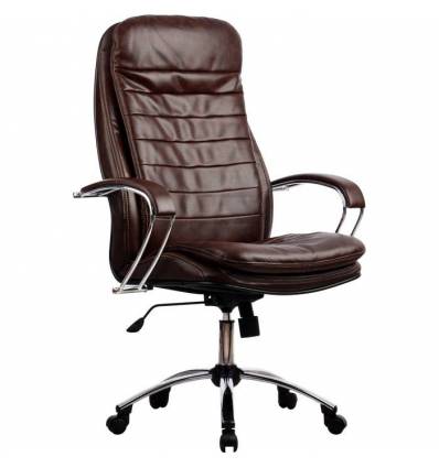 Кресло Metta LK-3 CH коричневый для руководителя, кожа