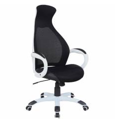 Кресло BRABIX Genesis EX-517 для руководителя, пластик белый, ткань/экокожа/сетка черная