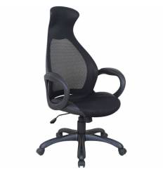 Кресло BRABIX Genesis EX-517 для руководителя, пластик черный, ткань/экокожа/сетка черная
