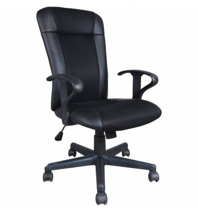 Кресло BRABIX Optima MG-370 для оператора, экокожа/ткань, черное