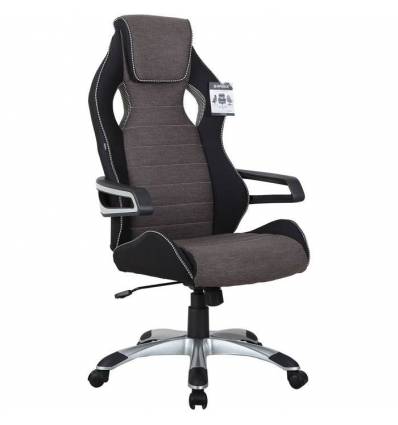 Кресло BRABIX Techno GM-002 игровое, ткань, черное/серое, вставки белые