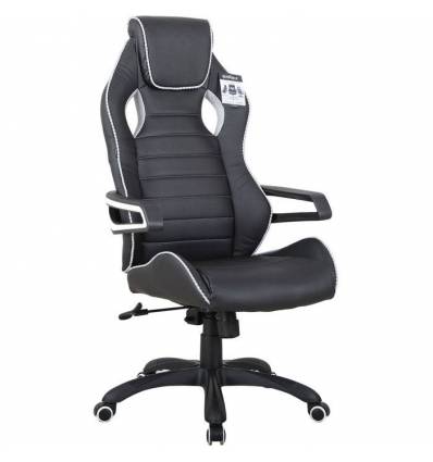 Кресло BRABIX Techno Pro GM-003 игровое, ткань, черное/серое, вставки серые