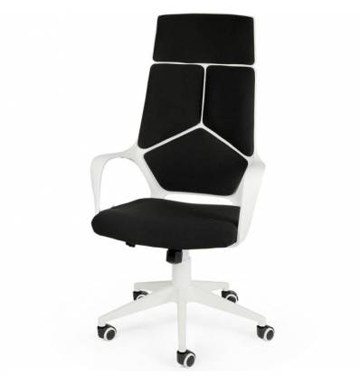 Кресло NORDEN IQ White Black для руководителя, белый пластик, ткань, цвет черный