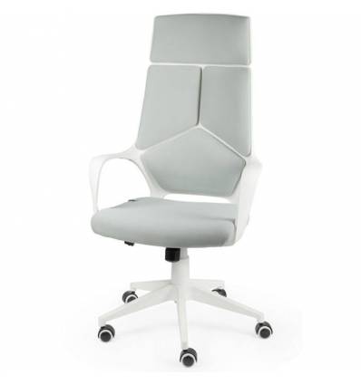 Кресло NORDEN IQ White Grey для руководителя, белый пластик, ткань, цвет серый