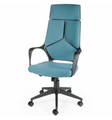 Кресло NORDEN IQ Black Blue для руководителя, черный пластик, ткань, цвет голубой