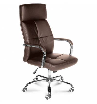 Кресло NORDEN Alex Brown для руководителя, хром, экокожа, цвет коричневый