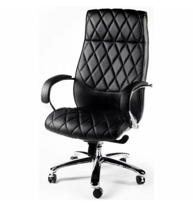 Кресло NORDEN Bond Black для руководителя, хром, экокожа, цвет черный