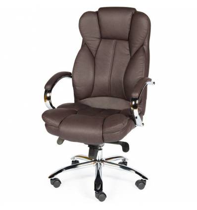 Кресло NORDEN Versa Dark Brown для руководителя, хром, экокожа, цвет темно-коричневый