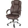 Кресло NORDEN Versa Dark Brown для руководителя, хром, экокожа, цвет темно-коричневый