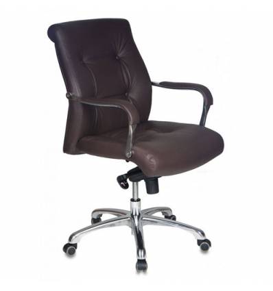Кресло Бюрократ _Boss-Low/BROWN для руководителя, цвет темно-коричневый