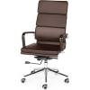 Кресло NORDEN Zoom Brown для руководителя, хром, экокожа, цвет коричневый фото 1