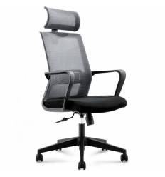 Кресло NORDEN Inter Black для руководителя, сетка, ткань, цвет серый, черный
