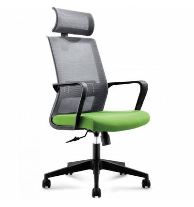 Кресло NORDEN Inter Green для руководителя, сетка, ткань, цвет серый, зеленый
