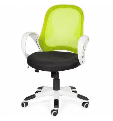 Кресло NORDEN Lime White Green для оператора, белый пластик, сетка, ткань, цвет зеленый, черный