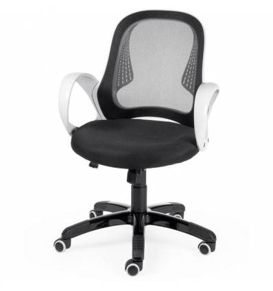 Кресло NORDEN Lime White Black для оператора, белый пластик, сетка, ткань, цвет черный