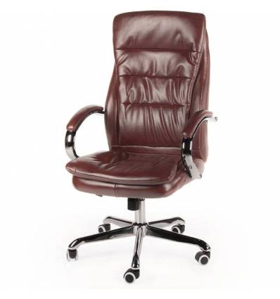 Кресло NORDEN Logo Brown для руководителя, хром, экокожа, цвет коричневый