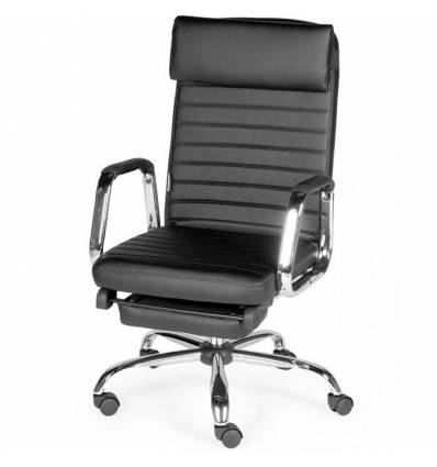 Кресло NORDEN Orion для руководителя, хром, экокожа, цвет черный