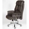 Кресло NORDEN President Brown Leather для руководителя, хром, кожа, цвет черный фото 3