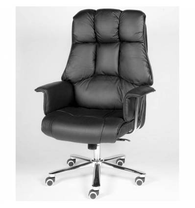 Кресло NORDEN President Black PU для руководителя, хром, экокожа, цвет черный