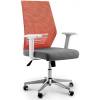 Кресло NORDEN Prestige White LB Orange Grey для руководителя, белый пластик, оранжевая сетка, серая ткань фото 1