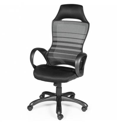 Кресло NORDEN Renome Black геймерское, черный пластик, сетка, ткань, цвет черный