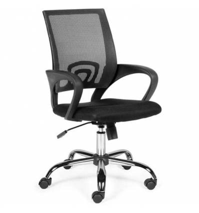 Кресло NORDEN Spring Chrome Black для оператора, хром, черная сетка, черная ткань