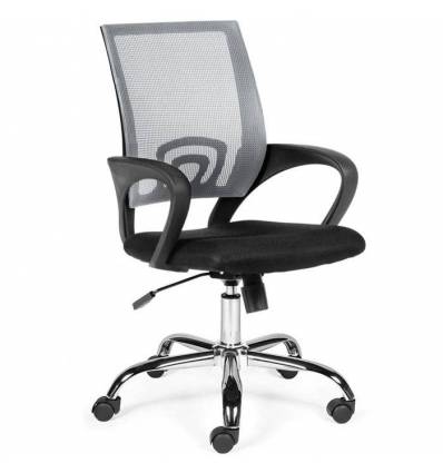 Кресло NORDEN Spring Chrome Grey для оператора, хром, серая сетка, черная ткань