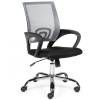 Кресло NORDEN Spring Chrome Grey для оператора, хром, серая сетка, черная ткань фото 1