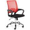 Кресло NORDEN Spring Chrome Red для оператора, хром, красная сетка, черная ткань фото 1