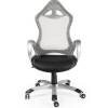 Кресло NORDEN Tesla Silver геймерское, серый пластик, серая сетка, черная ткань, экокожа фото 2