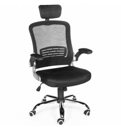 Кресло NORDEN Flexa для оператора, хром, черная сетка, черная ткань