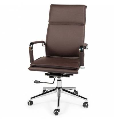 Кресло NORDEN Harman Brown для руководителя, хром, экокожа, цвет коричневый