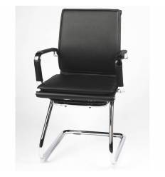 Кресло NORDEN Harman CF Black для посетителя, хром, экокожа, цвет черный