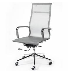 Кресло NORDEN Helmut Grey для руководителя, хром, сетка, цвет серый