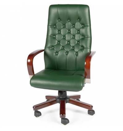 Кресло NORDEN Chester Green для руководителя, дерево, экокожа, цвет зеленый