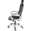 Кресло NORDEN Shelby геймерское, серый пластик, ткань, экокожа, цвет черный, оранжевая строчка фото 4