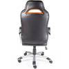 Кресло NORDEN Shelby геймерское, серый пластик, ткань, экокожа, цвет черный, оранжевая строчка фото 5