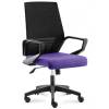 Кресло NORDEN Ergo Black LB Black Violet для руководителя, черный пластик, серая сетка, фиолетовая ткань фото 1