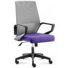 Кресло NORDEN Ergo Black LB Grey Violet для руководителя, черный пластик, серая сетка, фиолетовая ткань фото 1