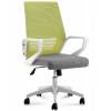 Кресло NORDEN Ergo White LB Green Grey для руководителя, черный пластик, зеленая сетка, серая ткань фото 1
