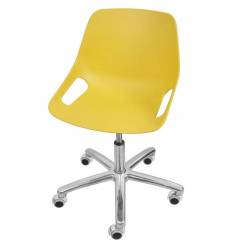 Кресло ITALSEAT Q5 SW Chrome желтый для оператора, хром, пластик, цвет Giallo RAL 1012