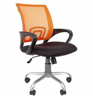 Кресло CHAIRMAN 696 SILVER/ORANGE для оператора, сетка/ткань, цвет оранжевый/черный
