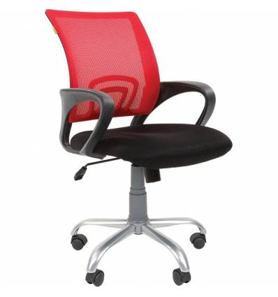 Кресло CHAIRMAN 696 SILVER/RED для оператора, сетка/ткань, цвет красный/черный