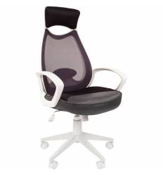 Кресло CHAIRMAN 840 White/Grey для руководителя, белый пластик, цвет серый