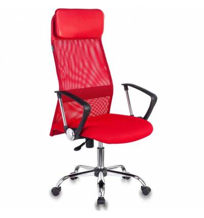 Кресло Бюрократ KB-6N/SL/R/TW-97N для руководителя, сетка-ткань, цвет красный
