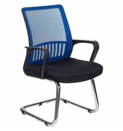 Кресло Бюрократ MC-209/BL/TW-11 для посетителя, цвет синий-черный, спинка сетка