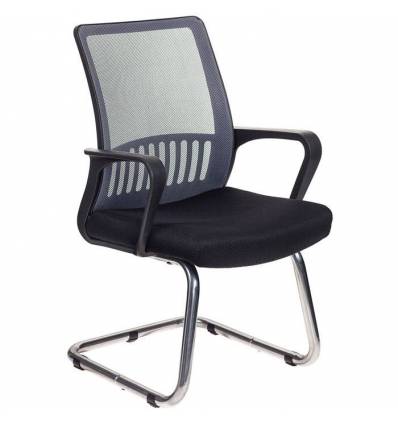Кресло Бюрократ MC-209/DG/TW-11 для посетителя, цвет серый-черный, спинка сетка