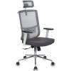 Кресло Бюрократ MC-W612-H/GR/GRAFIT для руководителя, сетка-ткань, цвет серый, белый пластик фото 1