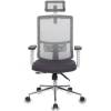 Кресло Бюрократ MC-W612-H/GR/GRAFIT для руководителя, сетка-ткань, цвет серый, белый пластик фото 2